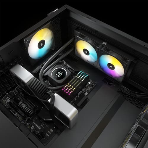Corsair iCUE H100i Elite LCD Display CPU Liquid Cooler (Black)